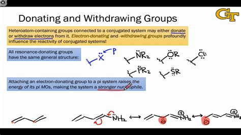 electron releasing groups|electron withdrawing groups and donating.